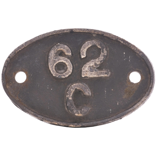 450 - A shedplate, 62C, Dunfermline, (1948-September 1969). Ex loco condition. (Postage Band: B)