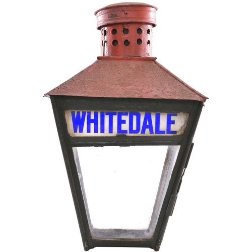 452 - A North Eastern Railway platform lamp case, WHITEDALE, from the Hull to Hornsea branch which closed ... 