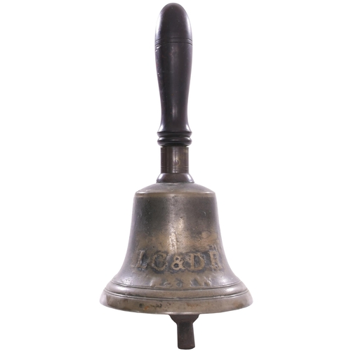 454 - A London, Chatham and Dover Railway handbell, the company initials worn or partially erased. The han... 