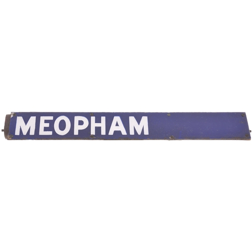 460 - A station nameplate, MEOPHAM, from the Charing Cross departure indicator, a station on the Swanley t... 