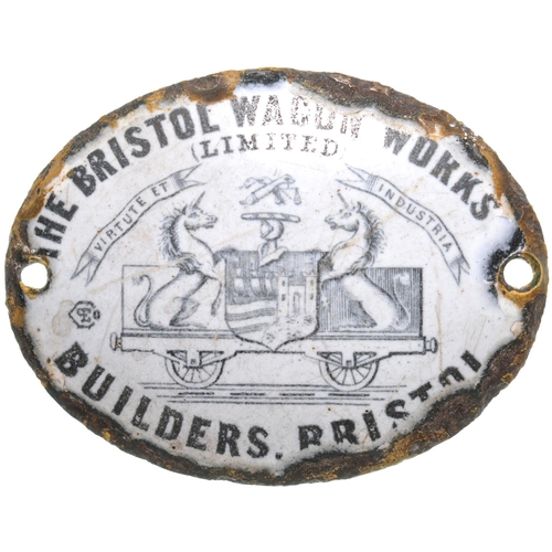 463 - A group of builders plates, THE BRISTOL WAGON WORKS LIMITED, displaying the wagon and unicorns emble... 