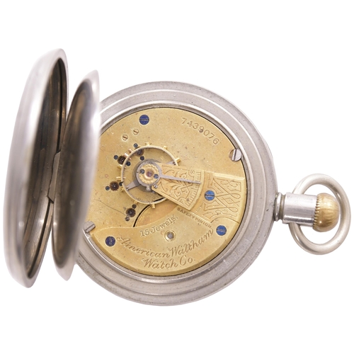 468 - A London and South Western Railway pocket watch with 15 jewel movement by the American Waltham Watch... 