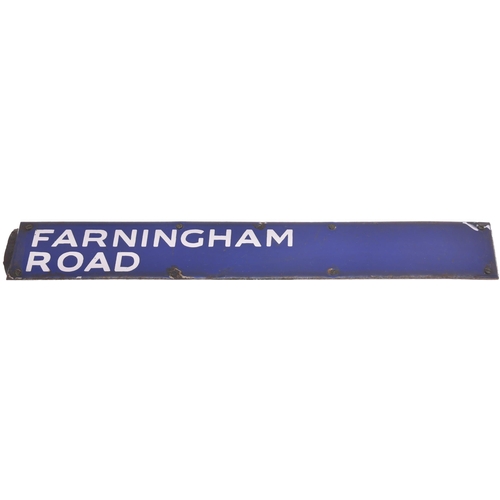 5 - A station nameplate, FARNINGHAM ROAD, from the Charing Cross departure indicator, a station on the S... 