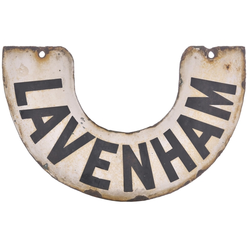 60 - An LNER lamp tablet, LAVENHAM, from the Marks Tey-Sudbury-Bury St Edmunds route. The station closed ... 