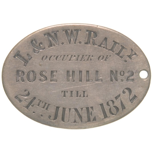 8 - A free pass, L&NW RAILY, OCCUPIER OF ROSE HILL No 2 TILL 24TH JUNE 1872, FREE PASS FROM ALDERLEY & M... 