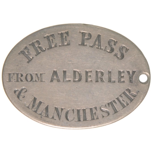 8 - A free pass, L&NW RAILY, OCCUPIER OF ROSE HILL No 2 TILL 24TH JUNE 1872, FREE PASS FROM ALDERLEY & M... 