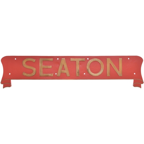 80 - A West Country Class nameplate, SEATON, with its original West Country Class scroll, from the SR Bul... 