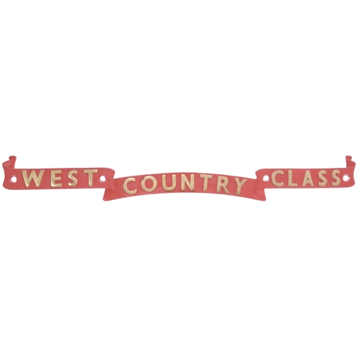 80 - A West Country Class nameplate, SEATON, with its original West Country Class scroll, from the SR Bul... 