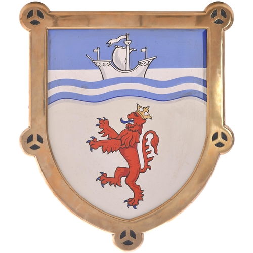A Sr West Country Class Nameplate Badge Depicting The Devon Coat Of