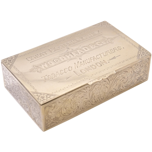 88 - A GER plated cigar box, GREAT EASTERN RAILWAY WOODHEAD & CO, TOBACCO MANUFACTURERS, LONDON, 5½