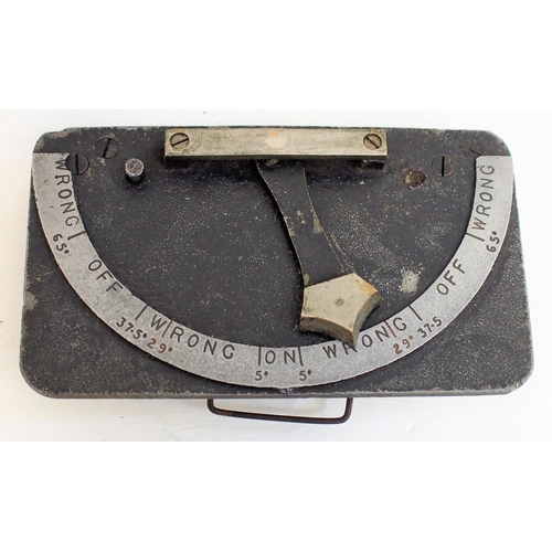 106 - London Midland & Scottish Railway signal linesman's angle gauge for measuring signal arm when pulled... 