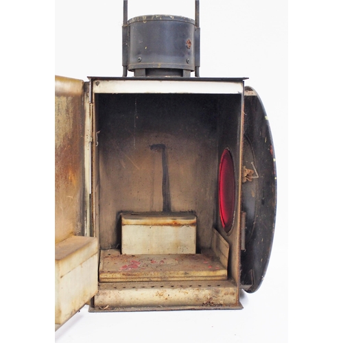 112 - Southern Railway / BR(S) square cased buffer stop lamp, no reservoir, otherwise complete ex service ... 