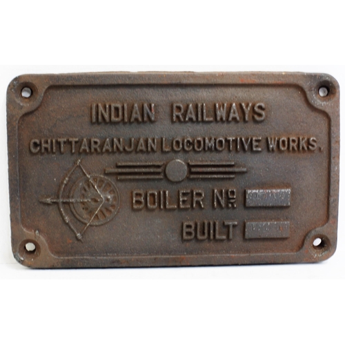 12 - Indian Railways C/I boiler plate (no stamped numbers), ex service condition. (Dispatch by Mailboxes/... 
