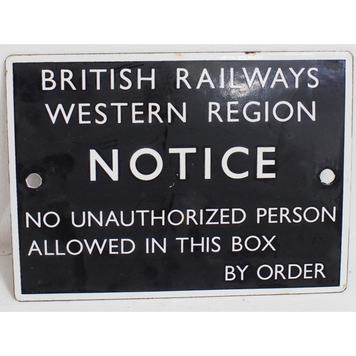 140 - British Railways (Western) enamel signal box doorplate, 11