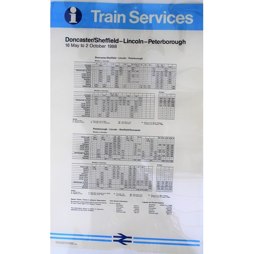 148 - Selection of British Rail posters from the 1980/90s - NSE Train Times from Caterham, Train Services ... 