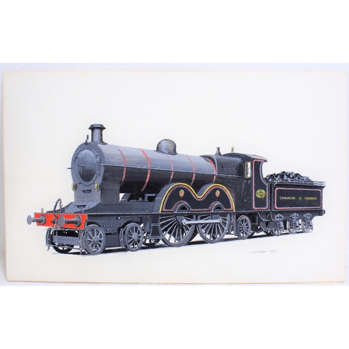 17 - Original unframed water colour painting by J Howarth (1915-1998) of Lancashire & Yorkshire Railway 4... 