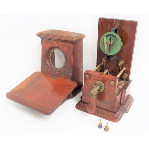 174 - Early & attractive desk mounted telegraph instrument with writing slope & spike, free moving sounder... 