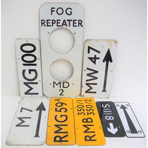 189 - London Transport enamel power frame (small) & signal ID plates as per images, all in good condition,... 