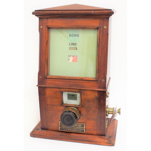 200 - Great Western Railway Tyer's permissive block instrument, working mechanics, flag free moving, compl... 