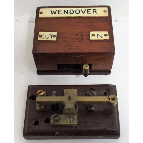 228 - Signal box wooden cased switch plated 