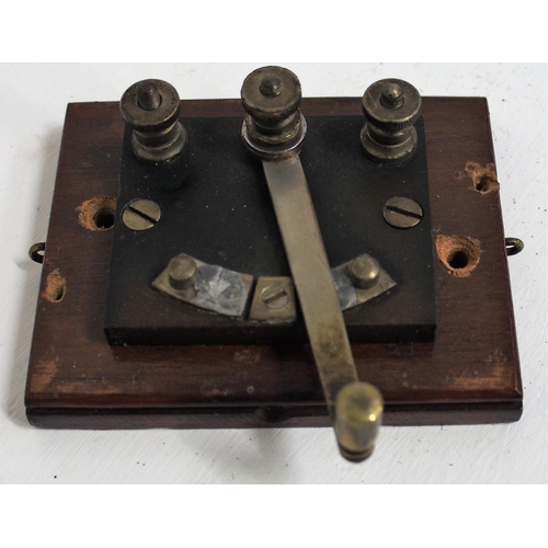 228 - Signal box wooden cased switch plated 