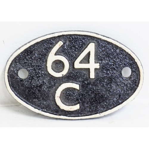 23 - British Railways C/I shedplate, 64C, Dalry Road (1948-October 1965), repainted. (Dispatch by Mailbox... 