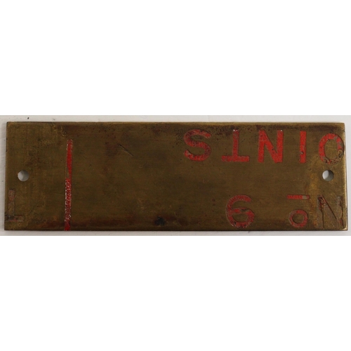 244 - Great Western Railway brass signal box shelf/wall plate 