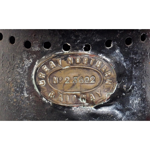 256 - Great Northern Railway large signal lamp case brass plated 