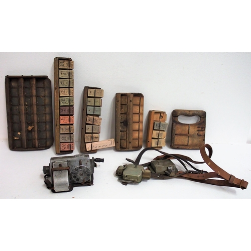 Collection of bus/tram conductor items including dial ticket machine, ticket racks & tickets. (Dispatch by Mailboxes/Collect from Banbury Depot)