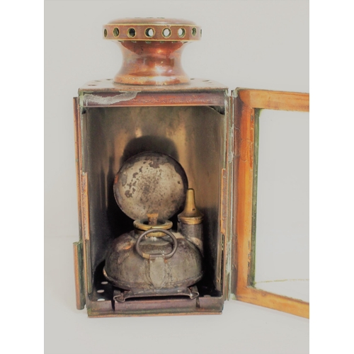 291 - London North Western Railway locomotive gauge glass lamp, complete with slide in reservoir, lamp & r... 