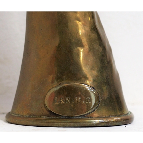 292 - London North Western Railway brass permanent way warning horn, fully working, with very nice small b... 