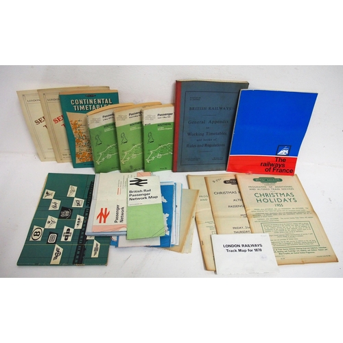 306 - Quantity of railway timetables, posters, etc. (Dispatch by Mailboxes/Collect from Banbury Depot)