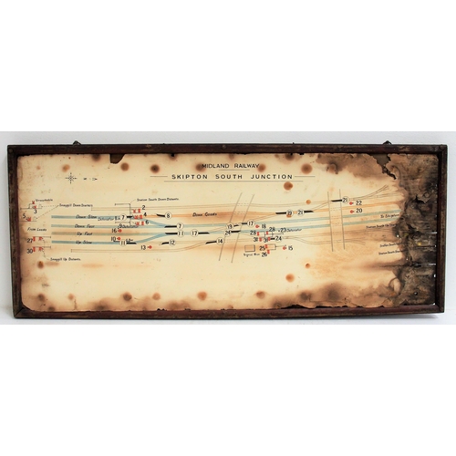 329 - Midland Railway signal box diagram in original frame (no glass) 