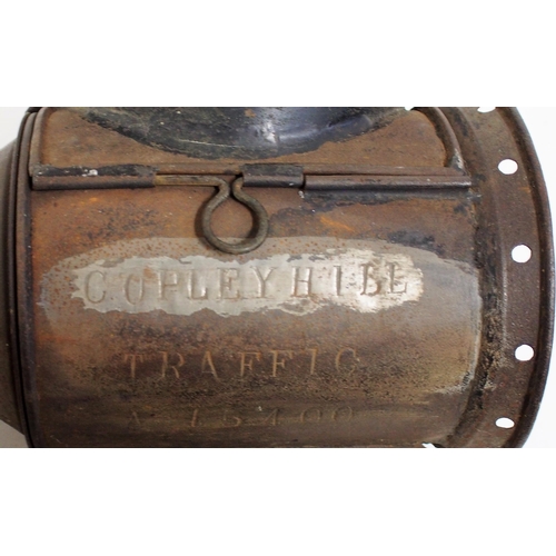 394 - London North Western Railway 3 aspect handlamp, complete, body stamped 