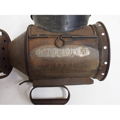 394 - London North Western Railway 3 aspect handlamp, complete, body stamped 