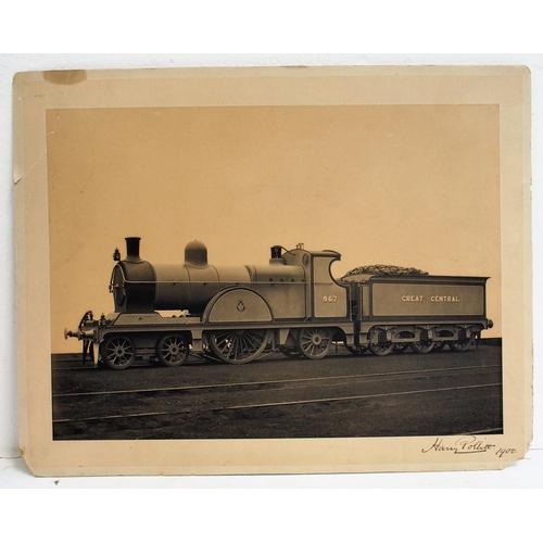 404 - Victorian/Edwardian official locomotive mounted photographs - Great Central Railway 4-2-2 Class X4 (... 