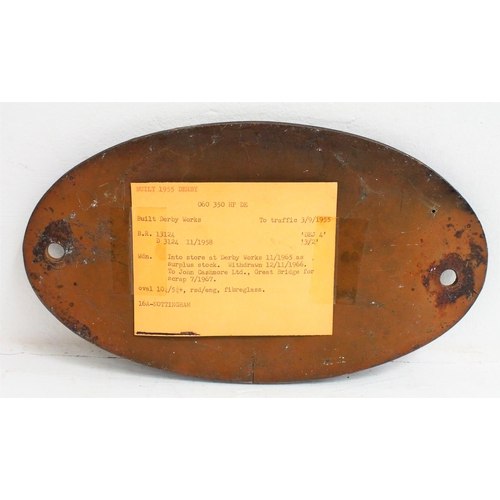 410 - British Railways resin worksplate 