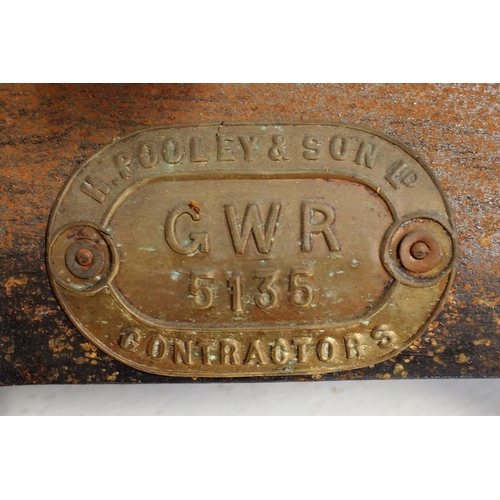 420 - Great Western Railway Pooley & Sons table top scales, complete with all weights & brass basket & GWR... 