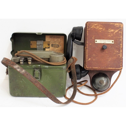 437 - London North Eastern Railway Signal & Telegraph, Hertford (plated), portable telephone in case, stan... 