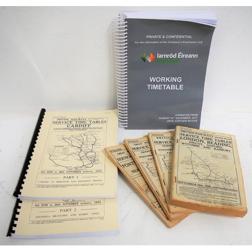 454 - Quantity of British Railways 1950/60s working time tables & appendices. (Dispatch by Mailboxes/Colle... 