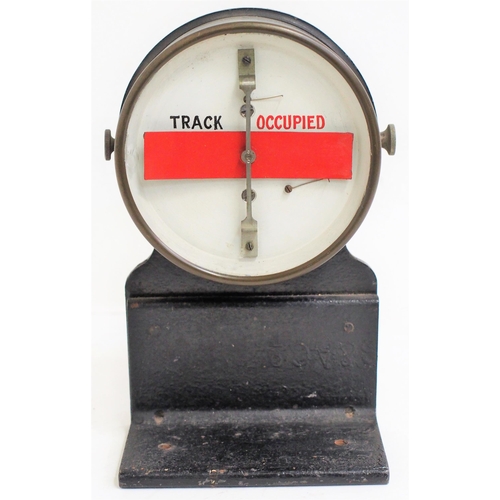 464 - Great Western Railway Thompson brass cased track circuit indicator, missing cast brass description p... 