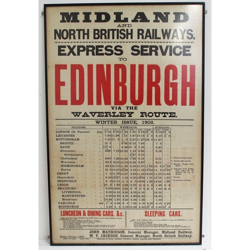 488 - Midland & North British Railways glazed & framed poster - 