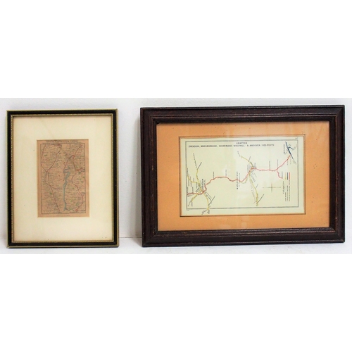 491 - Swindon Marlborough, Savernake, & Andover line RCH framed & glazed map, Bristol & Birmingham Railway... 