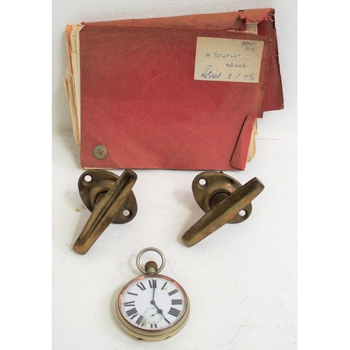 494 - Collection of items belonging to Driver H Stutley, Cambridge MPD, 45 years service newspaper article... 