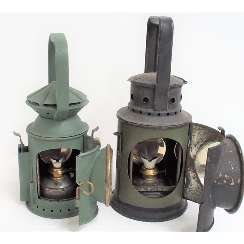 504 - War Department 4 aspect handlamp (complete), WD 3 aspect handlamp - complete but cracked front lens.... 