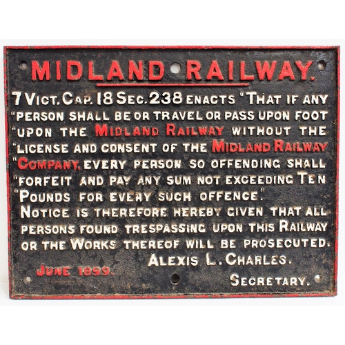 505 - Midland Railway C/I trespass notice (TPMR206), 26 5/8