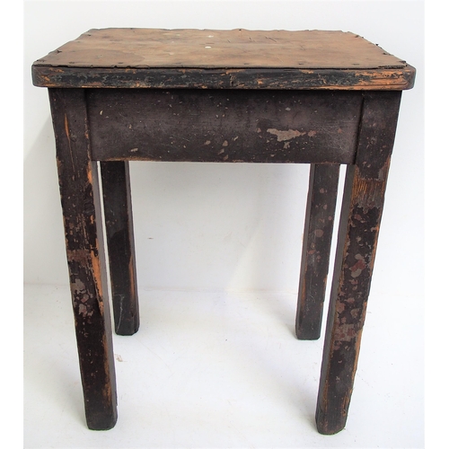 536 - Great Western Railway signal box wooden table with linoleum top, 24