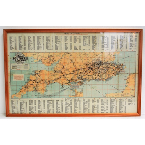 575 - Southern Railway framed & glazed system map, 33