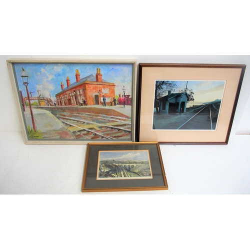 588 - Framed and glazed items prints including one original oil painting, 19c print, share certificate, No... 