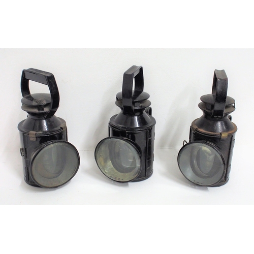 66 - British Railways handlamps, all complete ex service one missing internal reflector & one with incorr... 